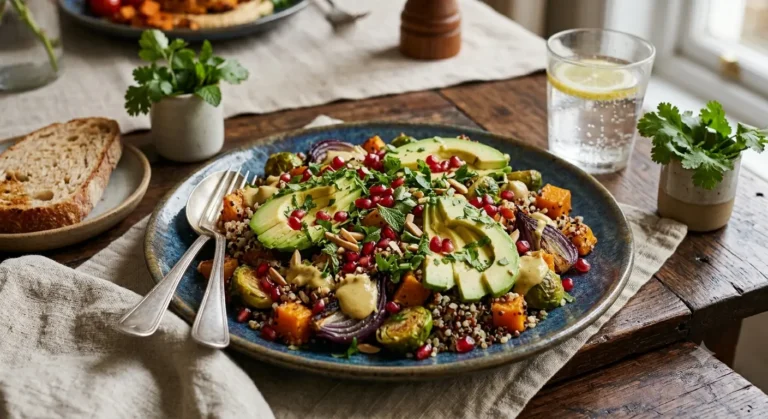 Vibrant Roasted Vegetable and Quinoa Salad with Zesty Tahini Dressing