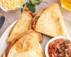 crispy golden vegan quesadilla