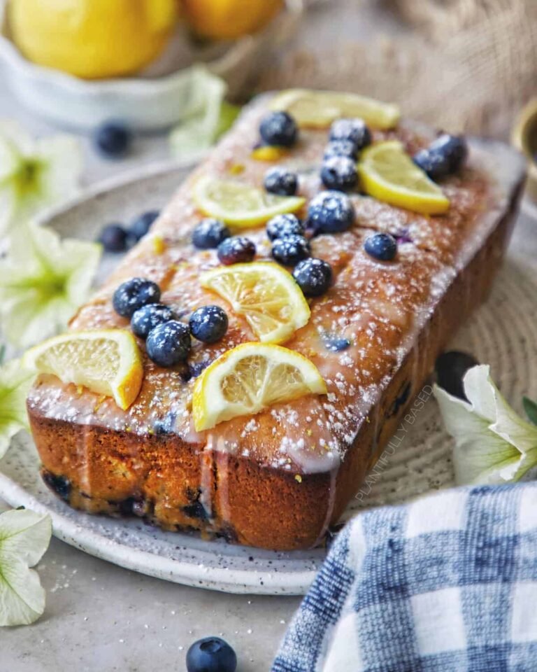 Ultimate Classic Vegan Lemon Blueberry Pound Cake