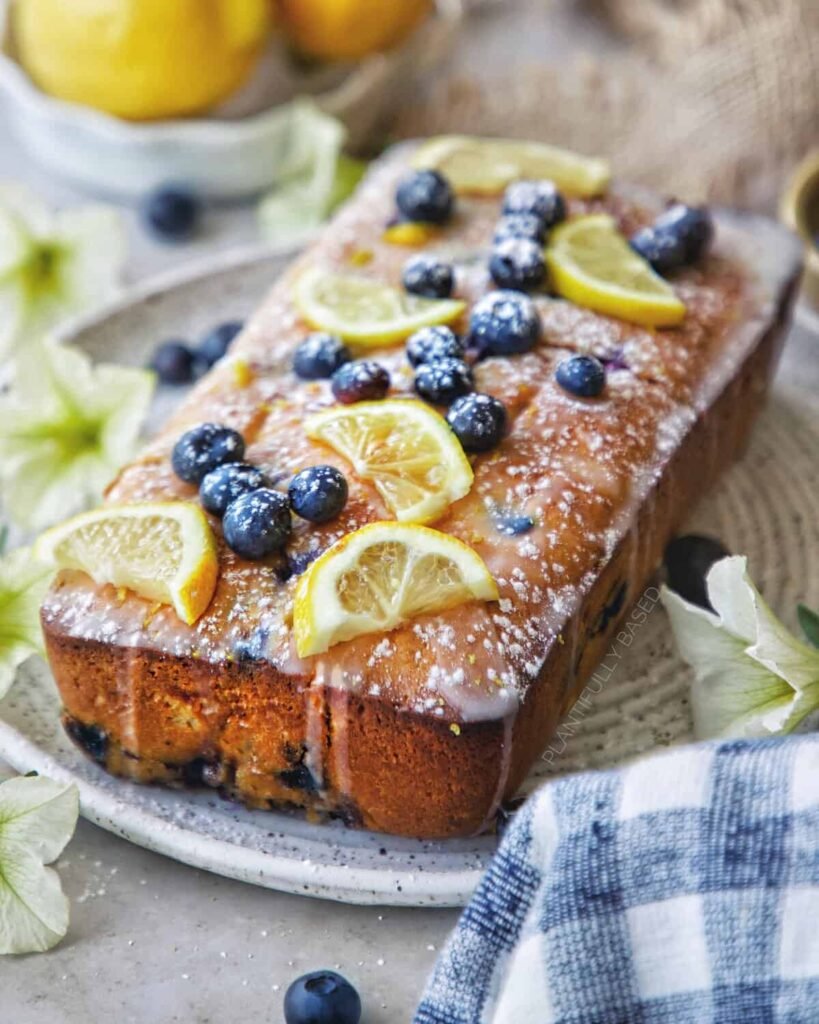 Ultimate Classic Vegan Lemon Blueberry Pound Cake